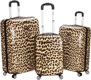 Leopard Rockland Luggage 3 Piece Upright Set