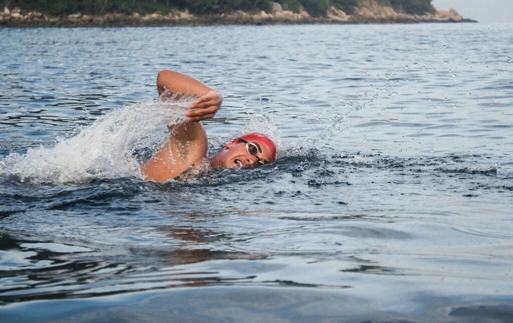 Polarized lenses filter horizontal glare off the water surface — a meaningful difference in open water