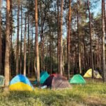 What to Look for in a Camping Tent - Dome tent pitched at a wooded campsite with morning light