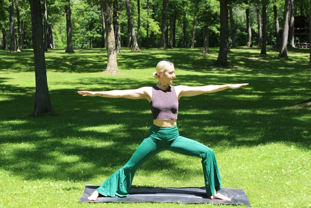 yoga woman warrior pose